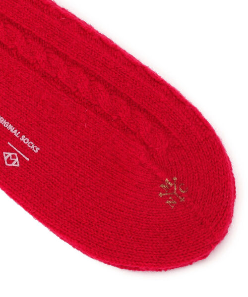 MARCOMONDE（マルコモンド）の「MARCOMONDE（マルコモンド）WHOLEGARMENT WOOL SOX（ソックス/靴下・メンズ・ホワイト/ブラウン/レッド/チャコール・3）」の7枚目の写真