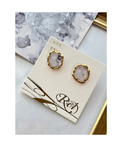 tone(トーン)の「【零-Rei-】瞬きシリーズ とろけるジュエルピアス(MA)(ピアス(両耳用)・レディース・グレー/パープル/レッド・FREE)」の1枚目の写真