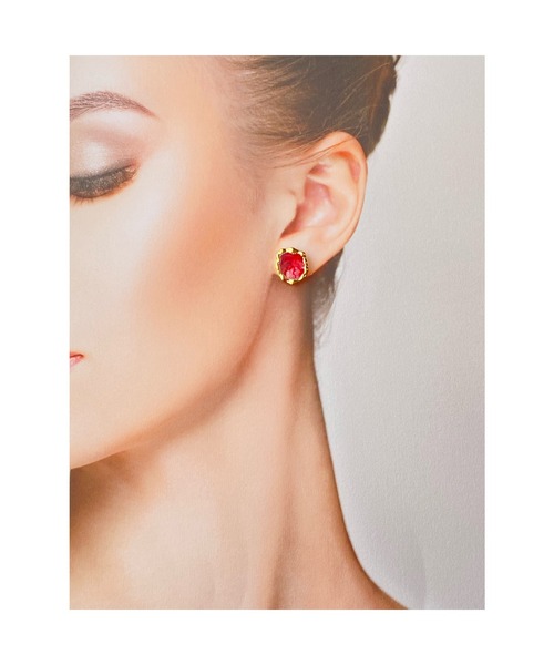 tone(トーン)の「【零-Rei-】瞬きシリーズ とろけるジュエルピアス(MA)(ピアス(両耳用)・レディース・グレー/パープル/レッド・FREE)」の5枚目の写真