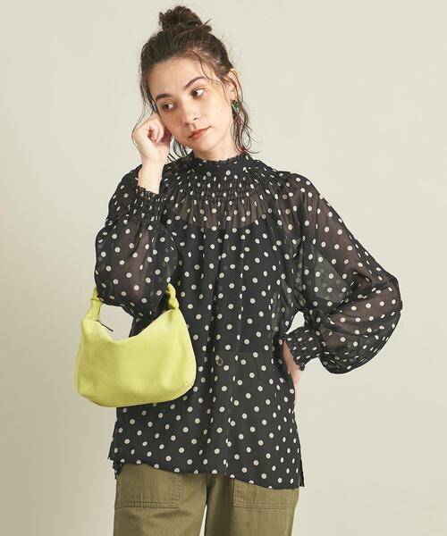 BEAUTY&YOUTH UNITED ARROWS(ビューティーアンドユースユナイテッドアローズ)の「BY ドットボリュームハイネックブラウス 2 -ウォッシャブル- ∴(シャツ/ブラウス・レディース・ダークブラウン/ブラック/ナチュラル・FREE)」の19枚目の写真