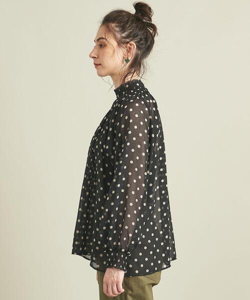 BEAUTY&YOUTH UNITED ARROWS(ビューティーアンドユースユナイテッドアローズ)の「BY ドットボリュームハイネックブラウス 2 -ウォッシャブル- ∴(シャツ/ブラウス・レディース・ダークブラウン/ブラック/ナチュラル・FREE)」の21枚目の写真