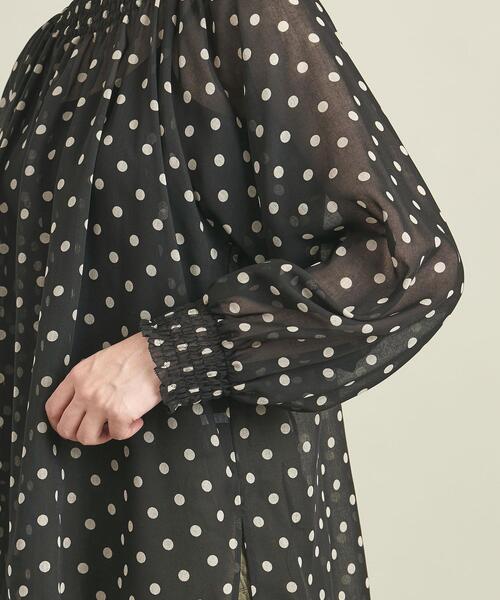 BEAUTY&YOUTH UNITED ARROWS(ビューティーアンドユースユナイテッドアローズ)の「BY ドットボリュームハイネックブラウス 2 -ウォッシャブル- ∴(シャツ/ブラウス・レディース・ダークブラウン/ブラック/ナチュラル・FREE)」の12枚目の写真
