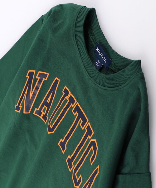 NAUTICA（ノーティカ）の「【NAUTICA/ノーティカ】カレッジロゴミニ裏毛トレーナー（スウェット・キッズ・チャコールグレー/オフホワイト/グリーン/マスタード・120/130/140/150）」の7枚目の写真