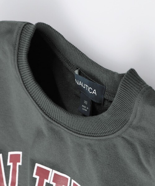 NAUTICA（ノーティカ）の「【NAUTICA/ノーティカ】カレッジロゴミニ裏毛トレーナー（スウェット・キッズ・チャコールグレー/オフホワイト/グリーン/マスタード・120/130/140/150）」の16枚目の写真