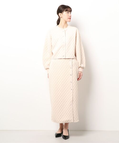 mysty woman（ミスティウーマン）の「キルティングカットセットアップ 257998（セットアップ・レディース・チャコールグレー/モカ/ライトベージュ/ベージュ系その他・FREE）」の5枚目の写真