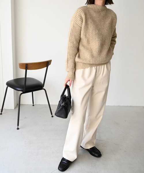 CANAL JEAN(キャナルジーン)の「RED CHOP WORKS(レッドチョップワークス) 畦ボトルネックニット(ニット/セーター・レディース・ベージュ/ライトグレー・38)」の1枚目の写真