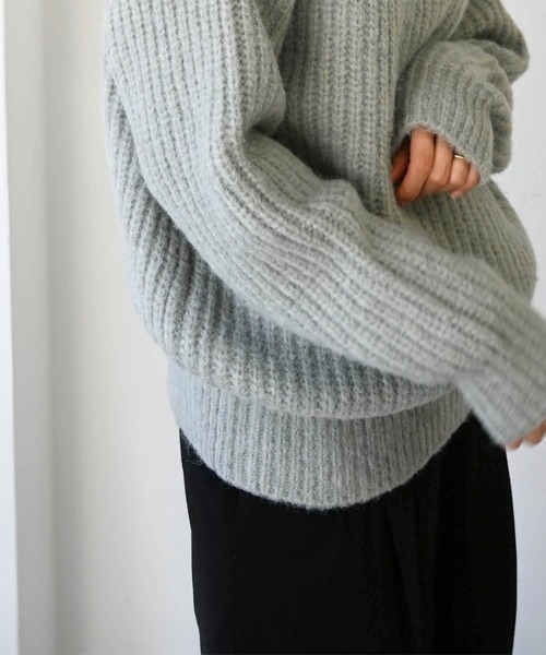 CANAL JEAN(キャナルジーン)の「RED CHOP WORKS(レッドチョップワークス) 畦ボトルネックニット(ニット/セーター・レディース・ベージュ/ライトグレー・38)」の6枚目の写真