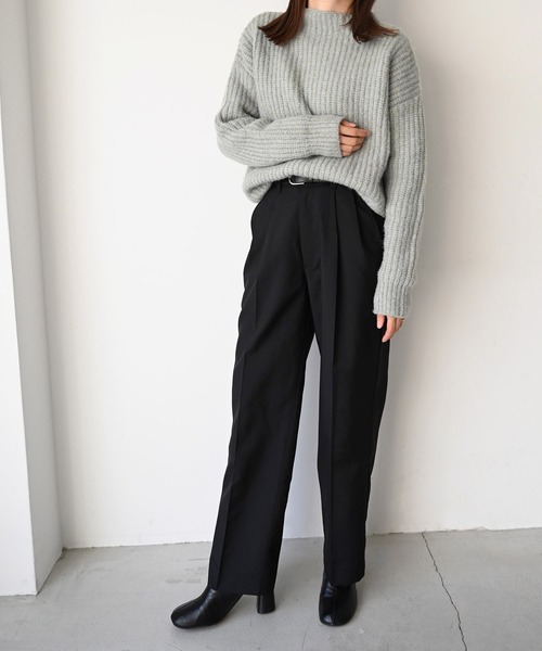 CANAL JEAN(キャナルジーン)の「RED CHOP WORKS(レッドチョップワークス) 畦ボトルネックニット(ニット/セーター・レディース・ベージュ/ライトグレー・38)」の16枚目の写真