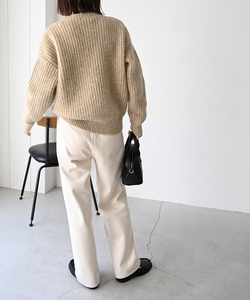 CANAL JEAN(キャナルジーン)の「RED CHOP WORKS(レッドチョップワークス) 畦ボトルネックニット(ニット/セーター・レディース・ベージュ/ライトグレー・38)」の19枚目の写真