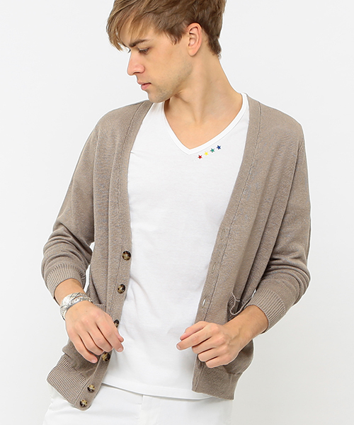 BEAMS LIGHTS メランジニットカーディガン BEAMS LIGHTS メランジニットカーディガン