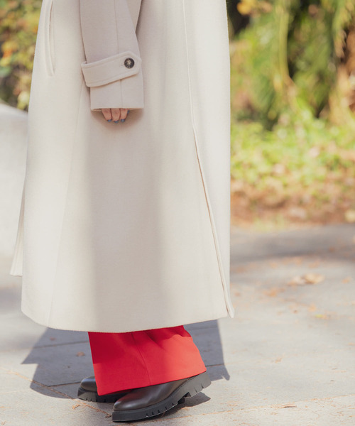 ITEMS URBANRESEARCH（アイテムズ アーバンリサーチ）の「ウールミックスステンカラーコート（ステンカラーコート・レディース・チェック/ライトブラウン/ベージュ・FREE）」の6枚目の写真