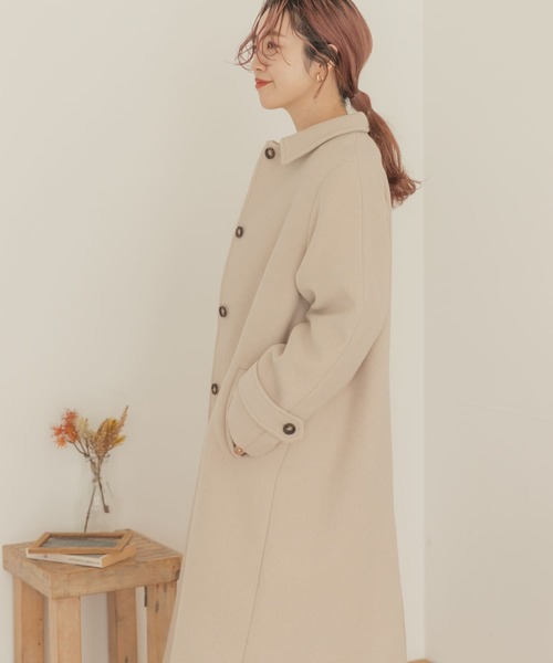 ITEMS URBANRESEARCH（アイテムズ アーバンリサーチ）の「ウールミックスステンカラーコート（ステンカラーコート・レディース・チェック/ライトブラウン/ベージュ・FREE）」の14枚目の写真