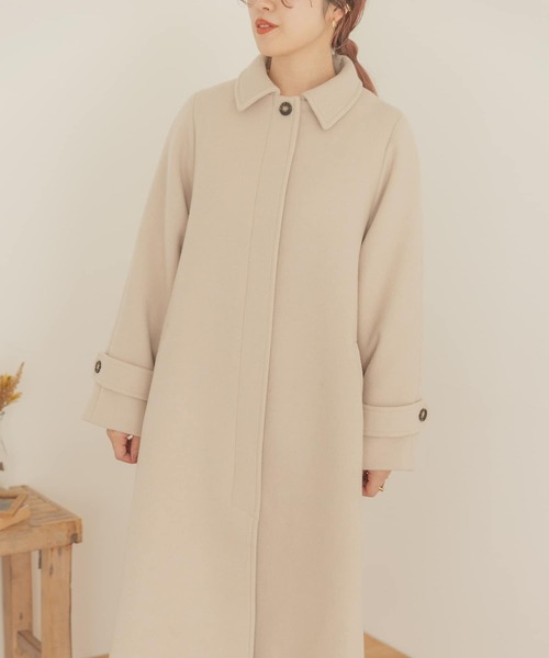 ITEMS URBANRESEARCH（アイテムズ アーバンリサーチ）の「ウールミックスステンカラーコート（ステンカラーコート・レディース・チェック/ライトブラウン/ベージュ・FREE）」の15枚目の写真