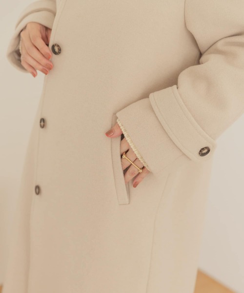 ITEMS URBANRESEARCH（アイテムズ アーバンリサーチ）の「ウールミックスステンカラーコート（ステンカラーコート・レディース・チェック/ライトブラウン/ベージュ・FREE）」の18枚目の写真