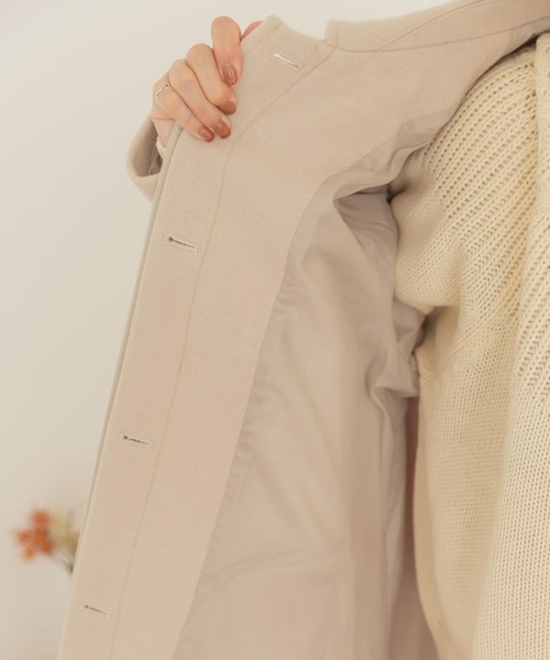 ITEMS URBANRESEARCH（アイテムズ アーバンリサーチ）の「ウールミックスステンカラーコート（ステンカラーコート・レディース・チェック/ライトブラウン/ベージュ・FREE）」の20枚目の写真