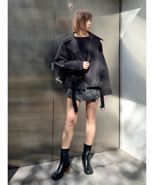 EMODA（エモダ）の「ドルマンスリーブショートトップ（シャツ/ブラウス・レディース・ブラック/パープル/グリーン/アイボリー・FREE）」の9枚目の写真