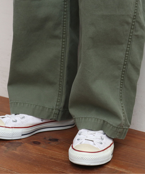 My Fav. CHILD WOMAN(マイファブチャイルドウーマン)の「綿ツイル 製品硫化染めファティーグパンツ(カーゴパンツ・レディース・カーキ・38/36)」の11枚目の写真