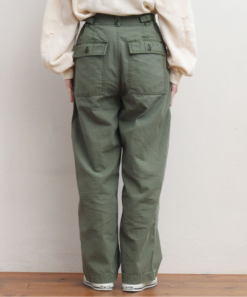 My Fav. CHILD WOMAN(マイファブチャイルドウーマン)の「綿ツイル 製品硫化染めファティーグパンツ(カーゴパンツ・レディース・カーキ・38/36)」の16枚目の写真