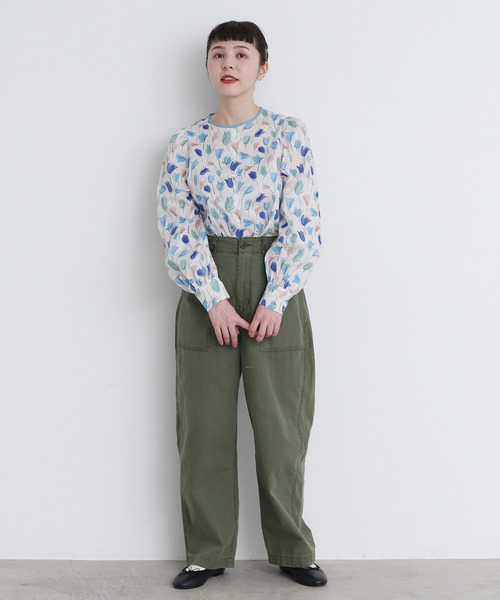 My Fav. CHILD WOMAN(マイファブチャイルドウーマン)の「綿ツイル 製品硫化染めファティーグパンツ(カーゴパンツ・レディース・カーキ・38/36)」の8枚目の写真