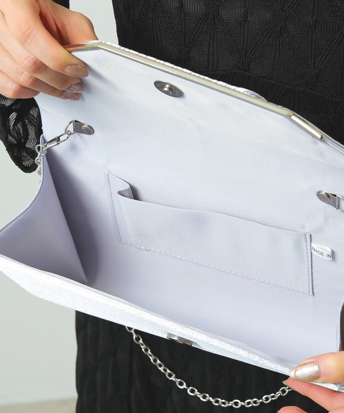Kana（カナ）の「アシンメトリー2WAY パーティーバッグ 結婚式 お呼ばれ オケージョン（クラッチバッグ・レディース・シルバー/ブラック/ベージュ・フリー）」の22枚目の写真