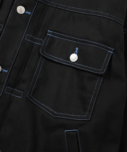 X-girl(エックスガール)の「GRAFFITI LOGO EMBROIDERY JACKET(カバーオール・レディース・ブラウン/ブラック/ライトグリーン・S/M)」の15枚目の写真