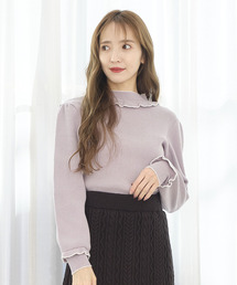 TITTY&CO. | バイカラーフリルニット(ニット/セーター)