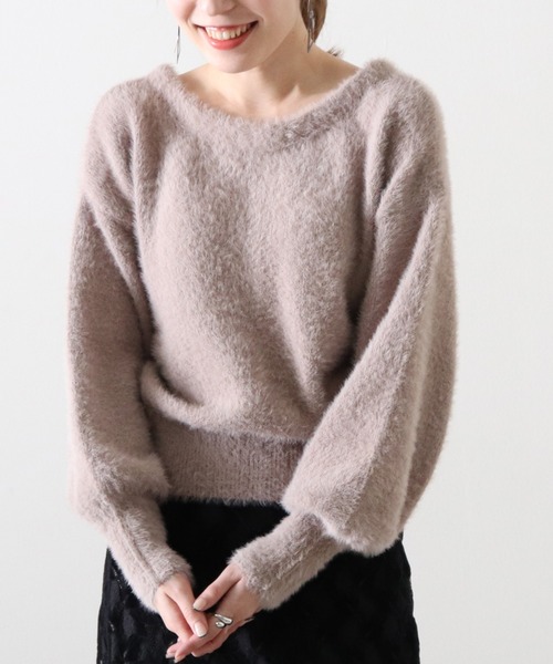 Cheek(チーク)の「シャギー2Wayニットカーディガン(カーディガン/ボレロ・レディース・チャコールグレー/モカ/ベージュ・MEDIUM)」の9枚目の写真