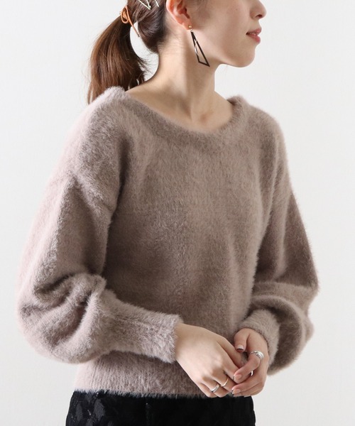 Cheek(チーク)の「シャギー2Wayニットカーディガン(カーディガン/ボレロ・レディース・チャコールグレー/モカ/ベージュ・MEDIUM)」の5枚目の写真