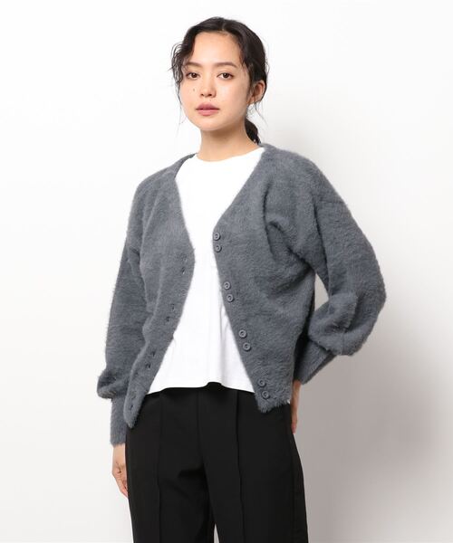 Cheek(チーク)の「シャギー2Wayニットカーディガン(カーディガン/ボレロ・レディース・チャコールグレー/モカ/ベージュ・MEDIUM)」の15枚目の写真