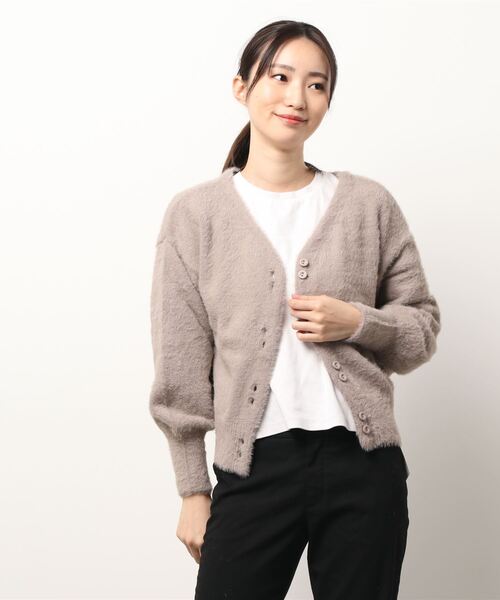 Cheek(チーク)の「シャギー2Wayニットカーディガン(カーディガン/ボレロ・レディース・チャコールグレー/モカ/ベージュ・MEDIUM)」の11枚目の写真