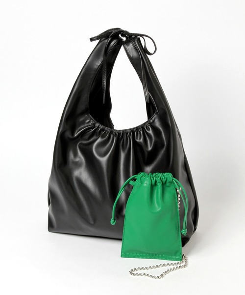 Heather（ヘザー）の「フォンバッグ付きトート　261071（トートバッグ・レディース・ホワイト×ブラック/ブラック×ホワイト/ブラック×グリーン・ONE SIZE）」の3枚目の写真