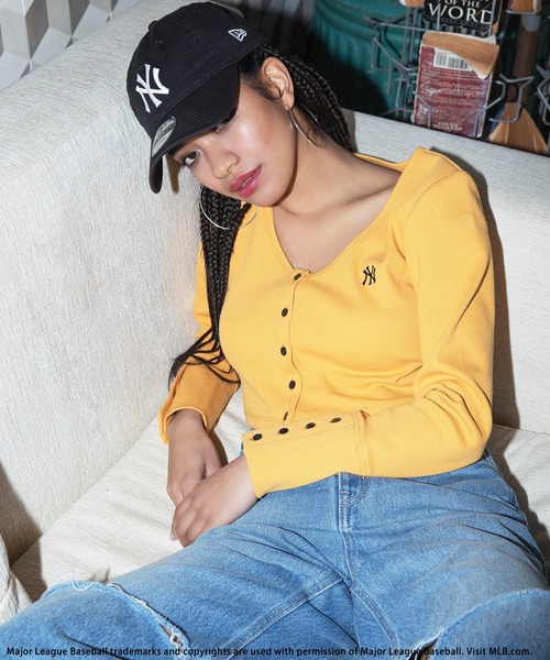 BACK TO THE FIELD（バック トゥー ザ フィールド）の「【MLB】ワンポイントロゴちびカーディガン（カーディガン/ボレロ・レディース・ホワイト/ブラック/イエロー・FREE）」の3枚目の写真