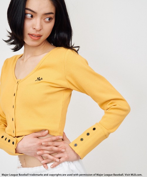 BACK TO THE FIELD（バック トゥー ザ フィールド）の「【MLB】ワンポイントロゴちびカーディガン（カーディガン/ボレロ・レディース・ホワイト/ブラック/イエロー・FREE）」の17枚目の写真