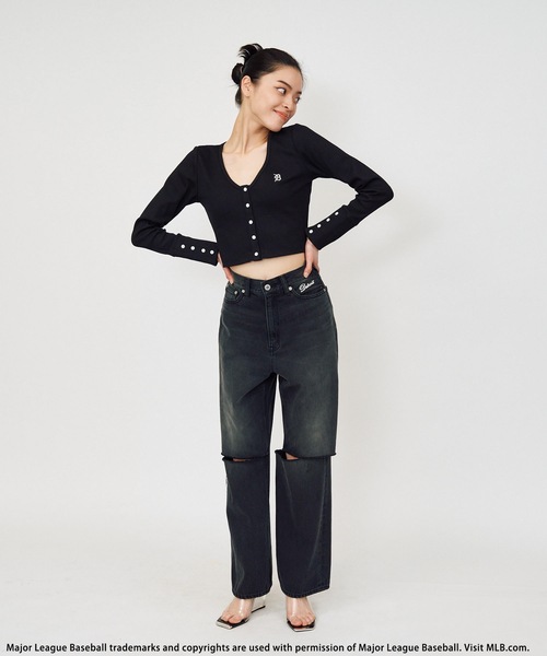 BACK TO THE FIELD（バック トゥー ザ フィールド）の「【MLB】ワンポイントロゴちびカーディガン（カーディガン/ボレロ・レディース・ホワイト/ブラック/イエロー・FREE）」の19枚目の写真