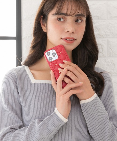 CECIL McBEE（セシルマクビー）の「iPhone14 iPhone14Pro iPhone13 iPhone13Pro iPhoneSE2 iPhoneSE3 iPhone8 iPhone7 CECILMcBEE [キルティング背面ケース]（スマホケース/カバー・レディース・ブラック/レッド/ピンク/モカ/ブラウン系その他・K/A/O/N）」の21枚目の写真