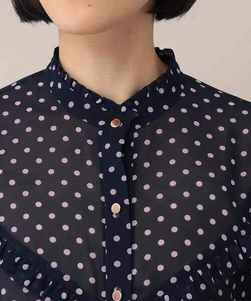 UNTITLED（アンタイトル）の「◆【STORY掲載】シャルマンドット フリルブラウス【洗える】（シャツ/ブラウス・レディース・ブラック系/ネイビー系・44/48/00/01/02/03/04）」の7枚目の写真