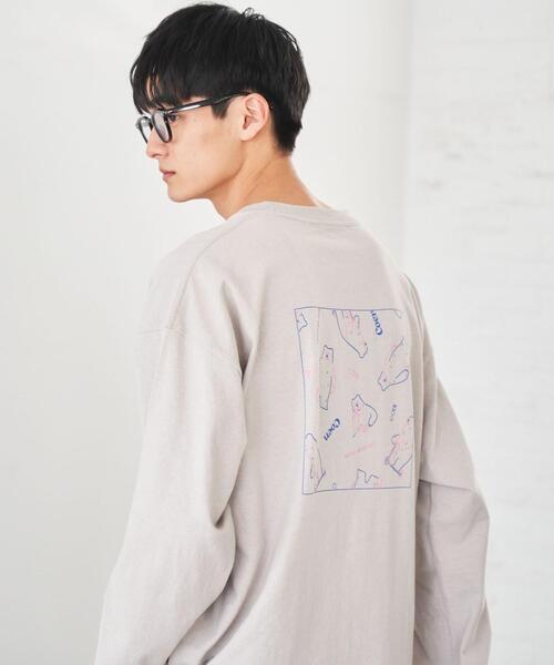 coen（コーエン）の「【メンズ】Ryo KaneyasuイラストプリントロングスリーブTシャツ（Tシャツ/カットソー・メンズ・ホワイト/ベージュ/ライトピンク・SMALL/MEDIUM/LARGE/X-LARGE）」の10枚目の写真