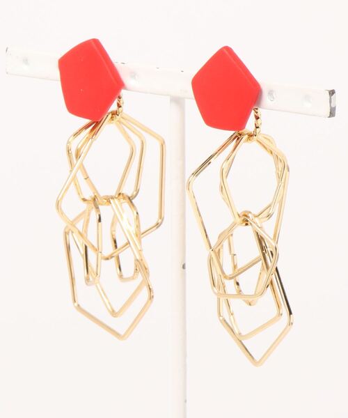 tone(トーン)の「【atelier*mio】クレイ × メタル pierce(ピアス(両耳用)・レディース・ブラック/パープル/ネイビー/レッド/イエロー/グリーン・FREE)」の6枚目の写真