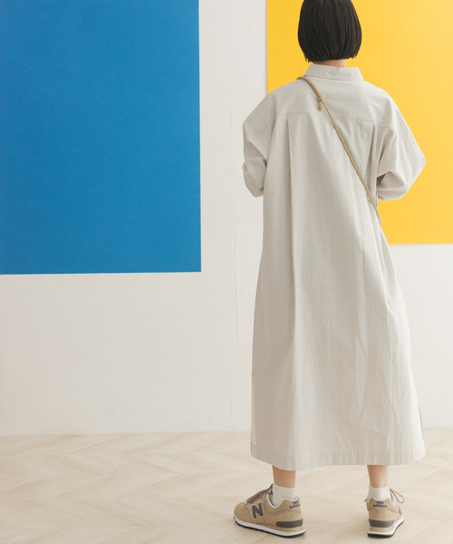 FORK&SPOON（フォークアンドスプーン）の「FORK&SPOON　コードレーンシャツワンピース（ワンピース・レディース・ブラック/ベージュ/パープル系その他・ONE）」の7枚目の写真