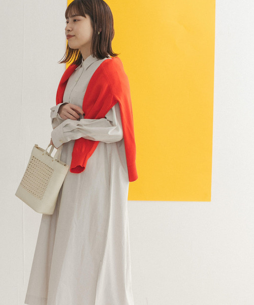 FORK&SPOON（フォークアンドスプーン）の「FORK&SPOON　コードレーンシャツワンピース（ワンピース・レディース・ブラック/ベージュ/パープル系その他・ONE）」の13枚目の写真