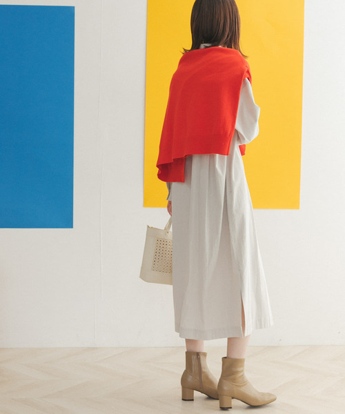 FORK&SPOON（フォークアンドスプーン）の「FORK&SPOON　コードレーンシャツワンピース（ワンピース・レディース・ブラック/ベージュ/パープル系その他・ONE）」の15枚目の写真