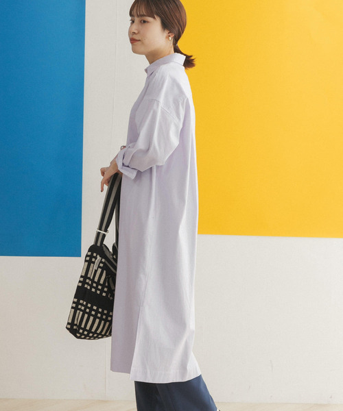 FORK&SPOON（フォークアンドスプーン）の「FORK&SPOON　コードレーンシャツワンピース（ワンピース・レディース・ブラック/ベージュ/パープル系その他・ONE）」の20枚目の写真