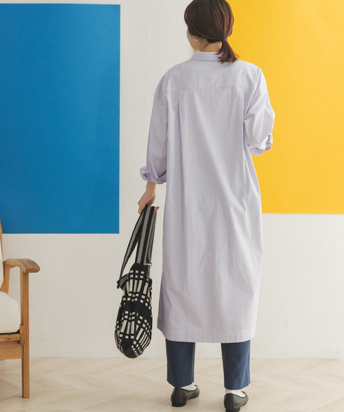 FORK&SPOON（フォークアンドスプーン）の「FORK&SPOON　コードレーンシャツワンピース（ワンピース・レディース・ブラック/ベージュ/パープル系その他・ONE）」の22枚目の写真