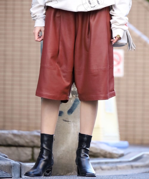 SEVEN BY SEVEN（セブンバイセブン）の「SEVEN BY SEVEN/セブン バイ セブン レザーハーフパンツ セットアップ可（その他パンツ・メンズ・ベージュ/バーガンディー・M/L）」の19枚目の写真