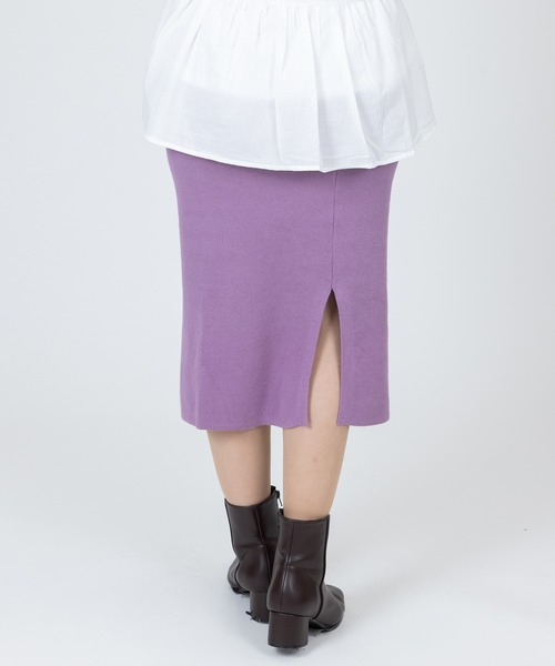 Anuenue(アヌエヌエ)の「Iラインミモレ丈タイトスカート(スカート・レディース・ブラック/ベージュ/パープル/グレー・FREE)」の15枚目の写真