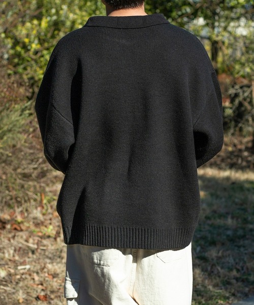 PairPair(ペアペア)の「クマジャガードポロニットプルオーバー(ユニセックス)(ニット/セーター・レディース・ブラック/グリーン・FREE)」の13枚目の写真