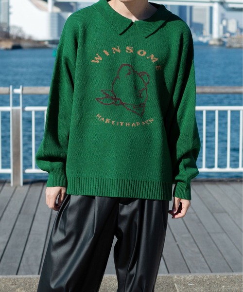 PairPair(ペアペア)の「クマジャガードポロニットプルオーバー(ユニセックス)(ニット/セーター・レディース・ブラック/グリーン・FREE)」の19枚目の写真