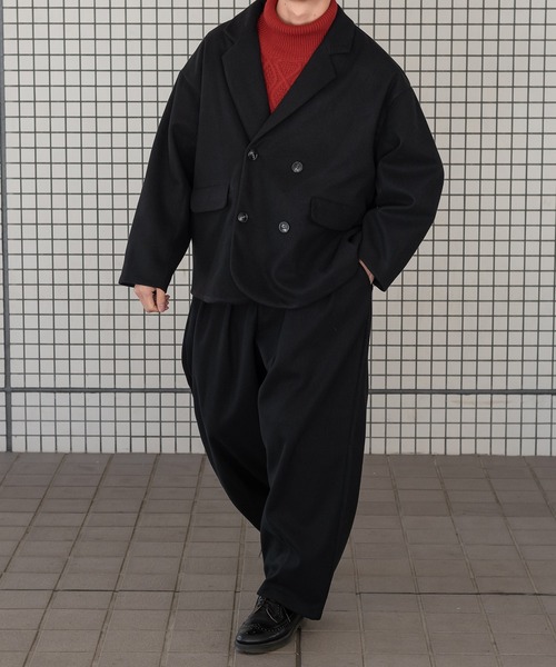 kutir(クティール)の「ウールライクテーラードジャケット(セットアップ着用可!)(テーラードジャケット・メンズ・ブラック/ブラウン/グリーン・MEDIUM/LARGE)」の4枚目の写真