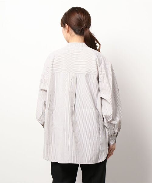 RETRO GIRL（レトロガール）の「バンドカラーストライプシャツ（シャツ/ブラウス・レディース・ブラウン系その他/ピンク系その他/グリーン系その他・FREE）」の5枚目の写真