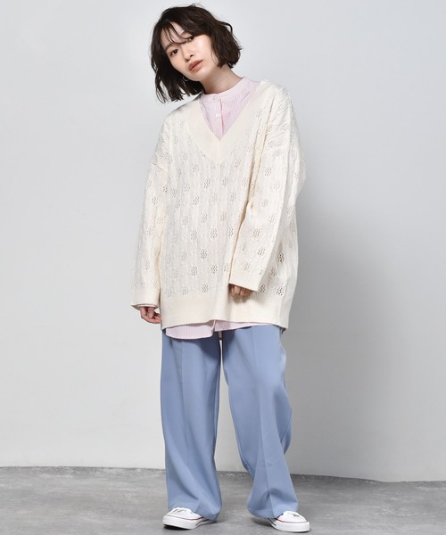 RETRO GIRL（レトロガール）の「バンドカラーストライプシャツ（シャツ/ブラウス・レディース・ブラウン系その他/ピンク系その他/グリーン系その他・FREE）」の22枚目の写真